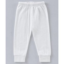 Babyhug Full Sleeves Thermal Vest & Bottoms - White