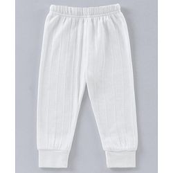 Babyhug Full Sleeves Thermal Vest & Bottoms - White
