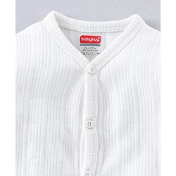Babyhug Full Sleeves Thermal Vest & Bottoms - White
