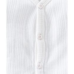Babyhug Full Sleeves Thermal Vest & Bottoms - White