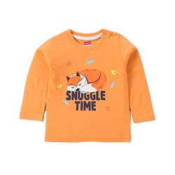 Babyhug Full Sleeves Fox & Leaves Print - Navy Orange