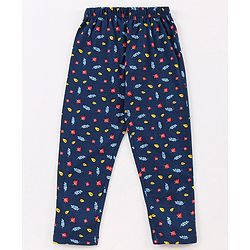 Babyhug Full Sleeves Fox & Leaves Print - Navy Orange