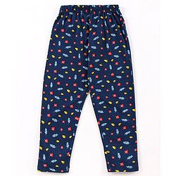 Babyhug Full Sleeves Fox & Leaves Print - Navy Orange