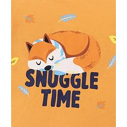 Babyhug Full Sleeves Fox & Leaves Print - Navy Orange