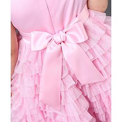 Babyhug Sleeveless Layered Frill Party Wear Frock - Pink
