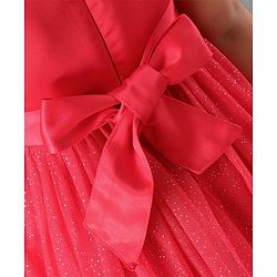 Babyhug Sleeveless Sequin Party Wear Frock - Red
