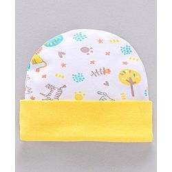 Babyhug 100%Cotton Clothing Gift Set Lion Print Pack of 9 - White Yellow