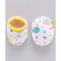 Babyhug 100%Cotton Clothing Gift Set Lion Print Pack of 9 - White Yellow