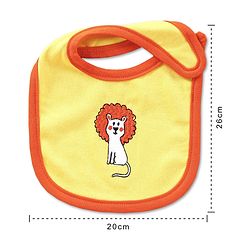 Babyhug Cotton Bib With Velcro Pack of 2 Lion Print - Blue