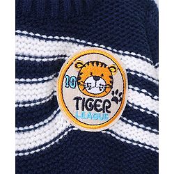 Babyhug Full Sleeves Pull Over Sweater Striped - Yellow & Blue