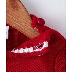Babyhug Full Sleeves Sweater - Red Grey
