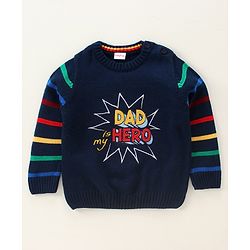 Babyhug Full Sleeves Pull On Sweater - Blue