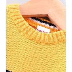 Babyhug Full Sleeves Stripe Sweater - Yellow White