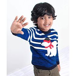 Babyhug Full Sleeves Sweater - Blue