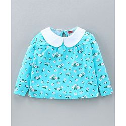 Babyhug Full Sleeves Top & Full Length Jeans - Blue Pink