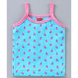 Babyhug Singlet Sleeves 100% Cotton Slips Strawberry Print Pack of 3 - Pink Blue