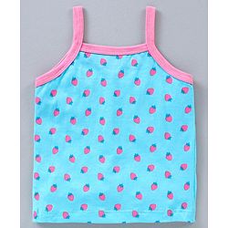 Babyhug Singlet Sleeves 100% Cotton Slips Strawberry Print Pack of 3 - Pink Blue
