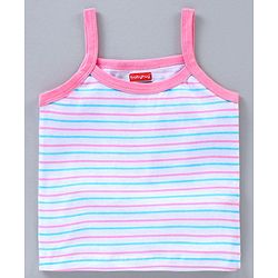 Babyhug Singlet Sleeves 100% Cotton Slips Strawberry Print Pack of 3 - Pink Blue
