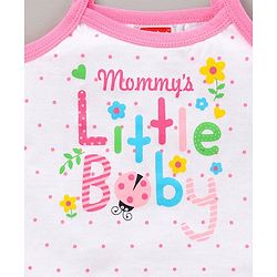 Babyhug 100% Cotton Singlet Slips Pack of 3 - Pink White