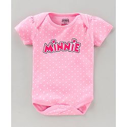 Babyhug Half Sleeves 100% Cotton Onesie Minnie Mouse Print Pack of 3 - Blue Pink