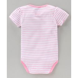 Babyhug Half Sleeves 100% Cotton Onesie Minnie Mouse Print Pack of 3 - Blue Pink