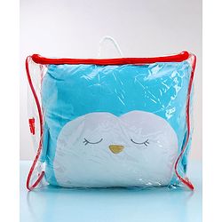 Babyhug Penguin Shaped Premium Plush Cushion - Blue