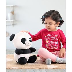 Babyhug Panda Soft Toy for Kids|Huggable Plush Buddy|Boosts Imagination& Emotional Skills| Fun and Engaging Playtime Pal|BIS Certified|2 Yrs+|Height-30 cm|Black & White