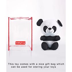 Babyhug Panda Soft Toy for Kids|Huggable Plush Buddy|Boosts Imagination& Emotional Skills| Fun and Engaging Playtime Pal|BIS Certified|2 Yrs+|Height-30 cm|Black & White