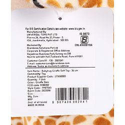 Babyhug Giraffe Soft Toy - Height 36 cm