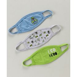 Babyhug 4 to 6 Years Washable & Reusable Knit Face Mask - Pack of 3