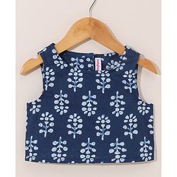 Babyhug Full Sleeves Top and Palazzo Pant with Shrug - Blue Pink