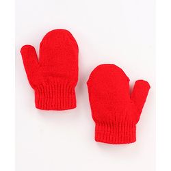 Babyhug Woollen Cap with Muffler - Red