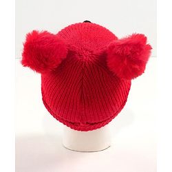 Babyhug Woollen Cap with Muffler - Red