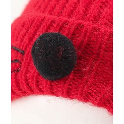 Babyhug Woollen Cap with Muffler - Red