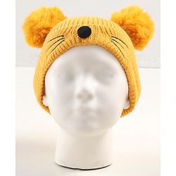 Babyhug Woollen Cap with Muffler Yellow - Diameter 11 cm