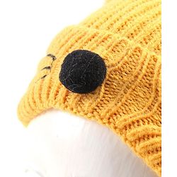 Babyhug Woollen Cap with Muffler Yellow - Diameter 11 cm