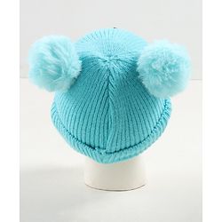 Babyhug Woollen Cap with Muffler Blue - Diameter 9 cm