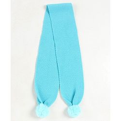 Babyhug Woollen Cap with Muffler Blue - Diameter 9 cm