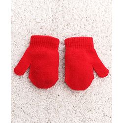 Babyhug Woollen Cap with Muffler Set Red - Diameter 9 cm