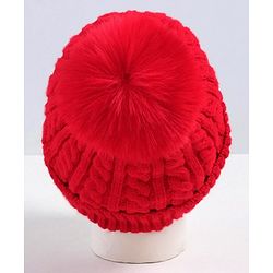 Babyhug Woollen Cap with Muffler Set Red - Diameter 11 cm