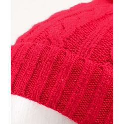 Babyhug Woollen Cap with Muffler Set Red - Diameter 11 cm