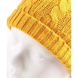 Babyhug Woollen Cap with Muffler Yellow - Diameter 11.5 cm