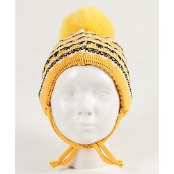 Babyhug Woolen Cap and Scarf Yellow - Cap Diameter