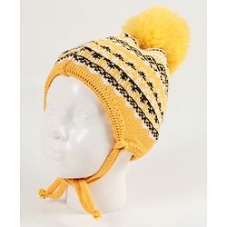 Babyhug Woolen Cap and Scarf Yellow - Cap Diameter