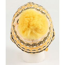 Babyhug Woolen Cap and Scarf Yellow - Cap Diameter