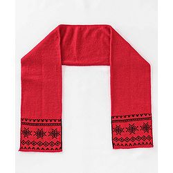 Babyhug Woolen Cap, Mittens and Scarf Red - Cap Diameter 9. 5 cm