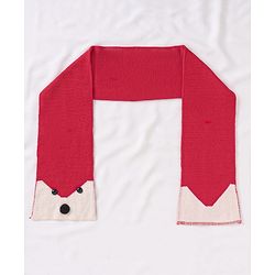 Babyhug Woollen Cap and Muffler Set Red - Diameter 9 cm