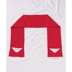 Babyhug Woollen Cap and Muffler Set Red - Diameter 9 cm