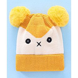 Babyhug Cap & Muffler Set Yellow - Cap Diameter 9.5 cm