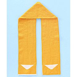 Babyhug Cap & Muffler Set Yellow - Cap Diameter 9.5 cm
